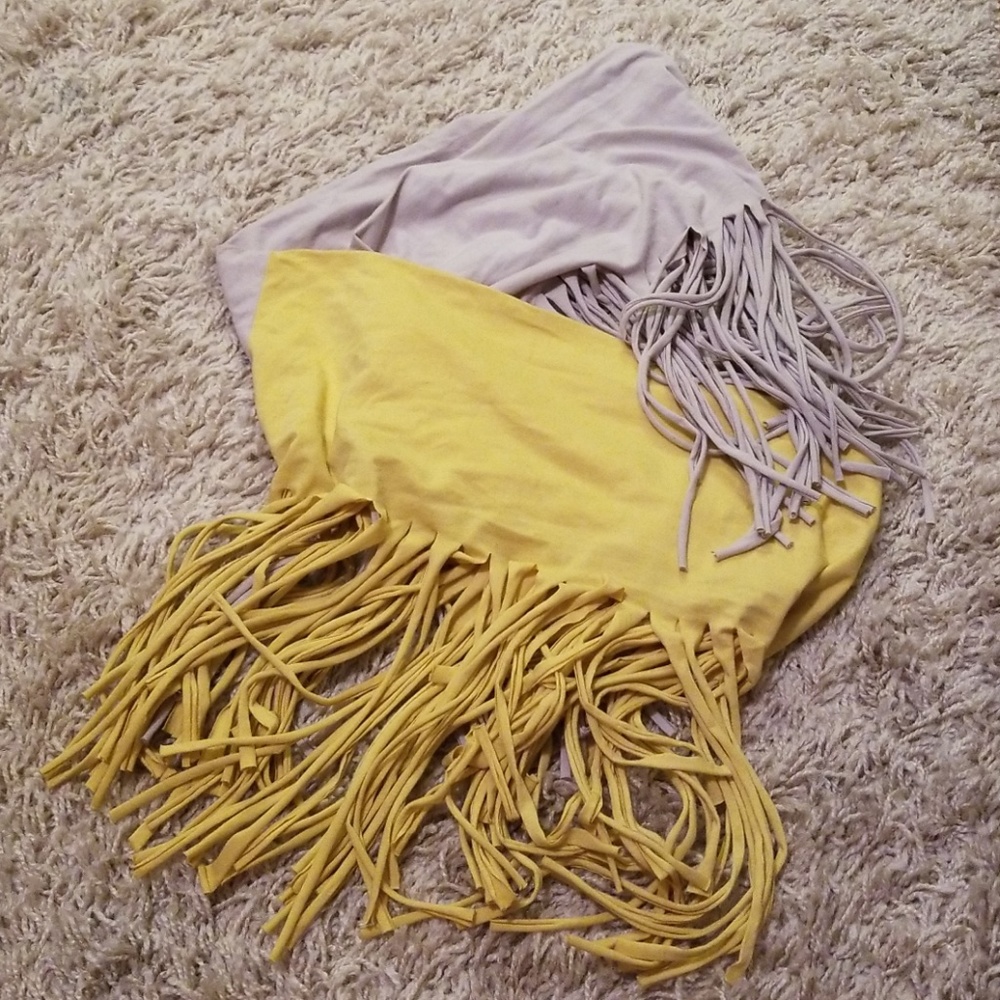 Color Block Fringe Infinity Scarf